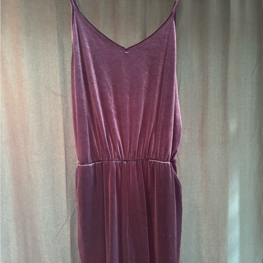 Old Navy Velvet Jumpsuit in Rich Burgundy